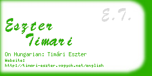 eszter timari business card