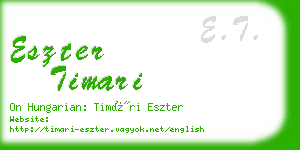 eszter timari business card